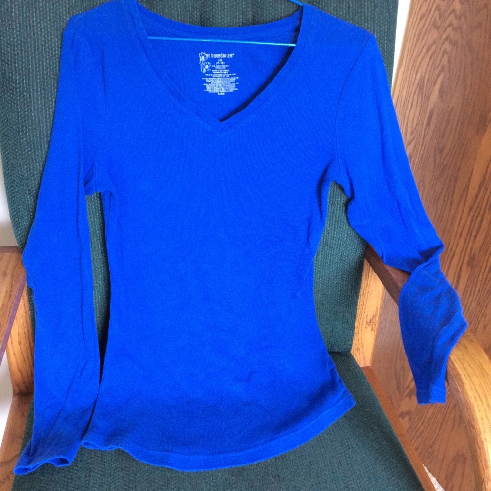 Royal Blue, Long Sleeve, No Boundaries Top! Large